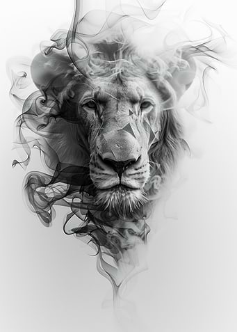 Lion in Smoke