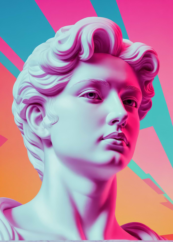 Neon Greek Bust