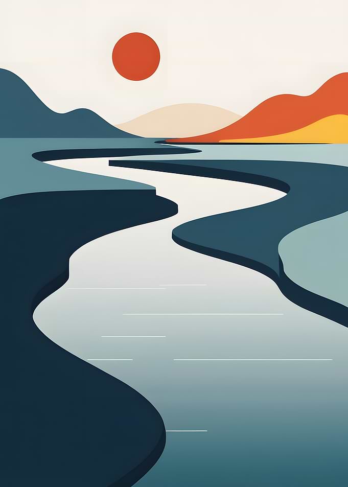 Abstract Mountain River