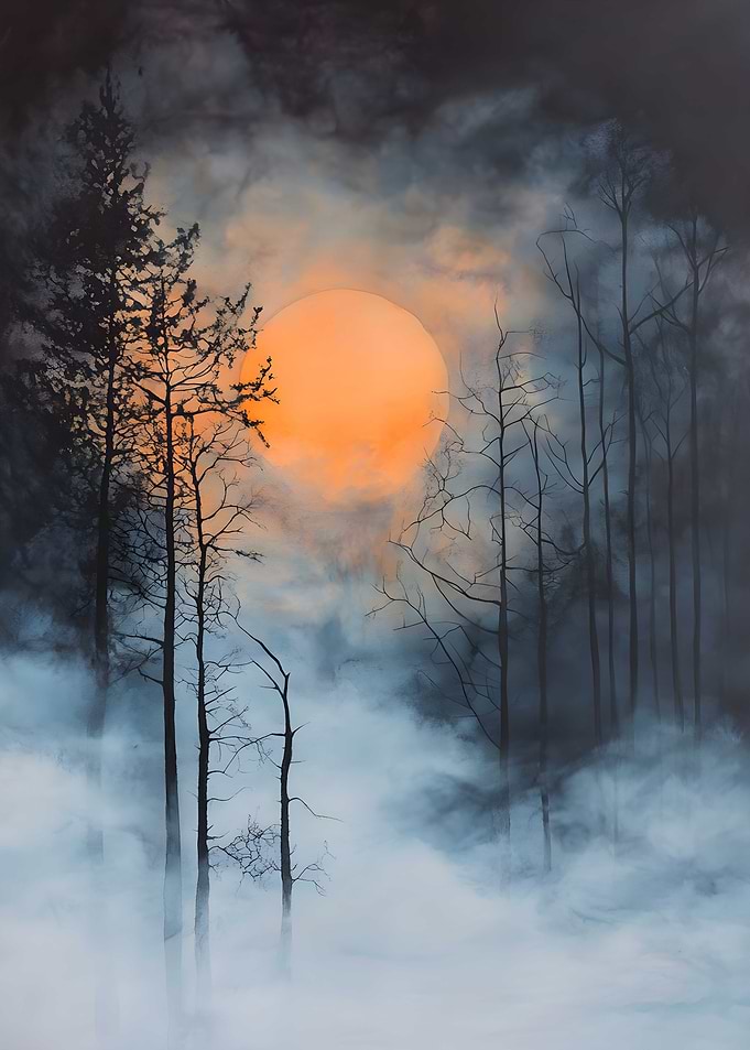 Echoes in the Mist Silhouettes appear Nature