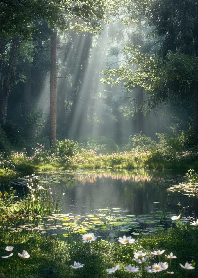 Sunbeams in the Forest