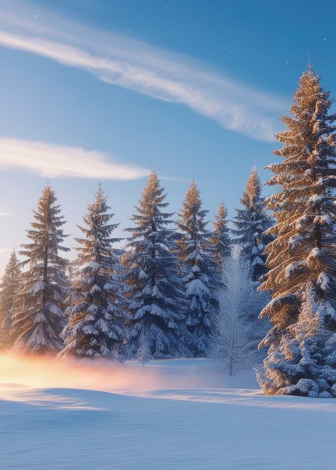 Snowy Forest Sunrise