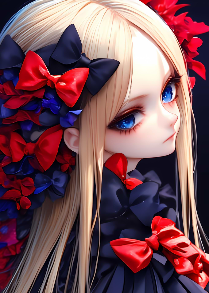 Anime Girl with Red Bows Gaming
