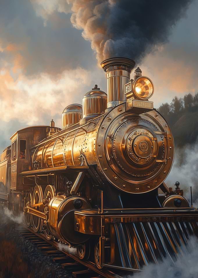 Golden Steam Locomotive