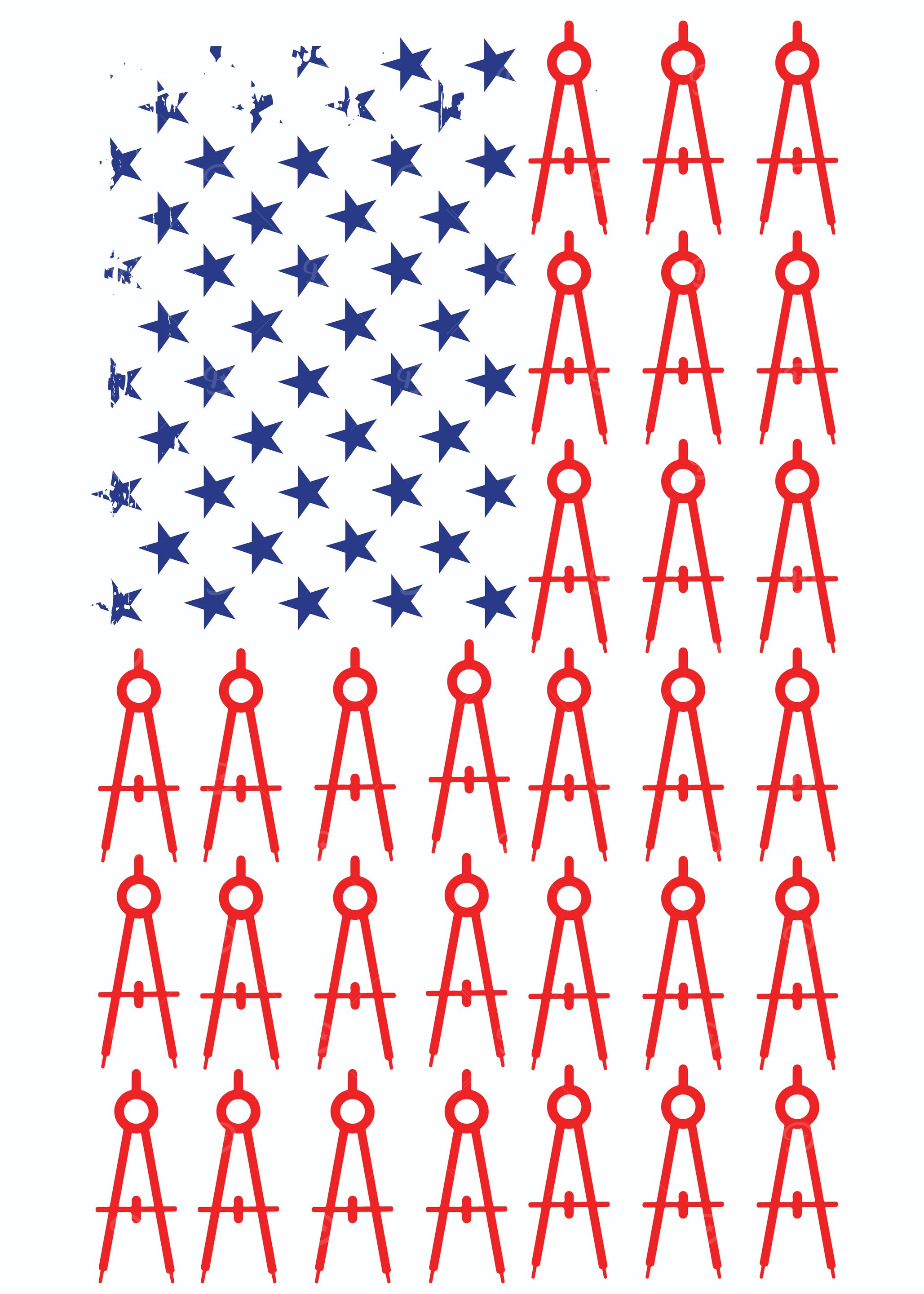 American Flag Compass Design