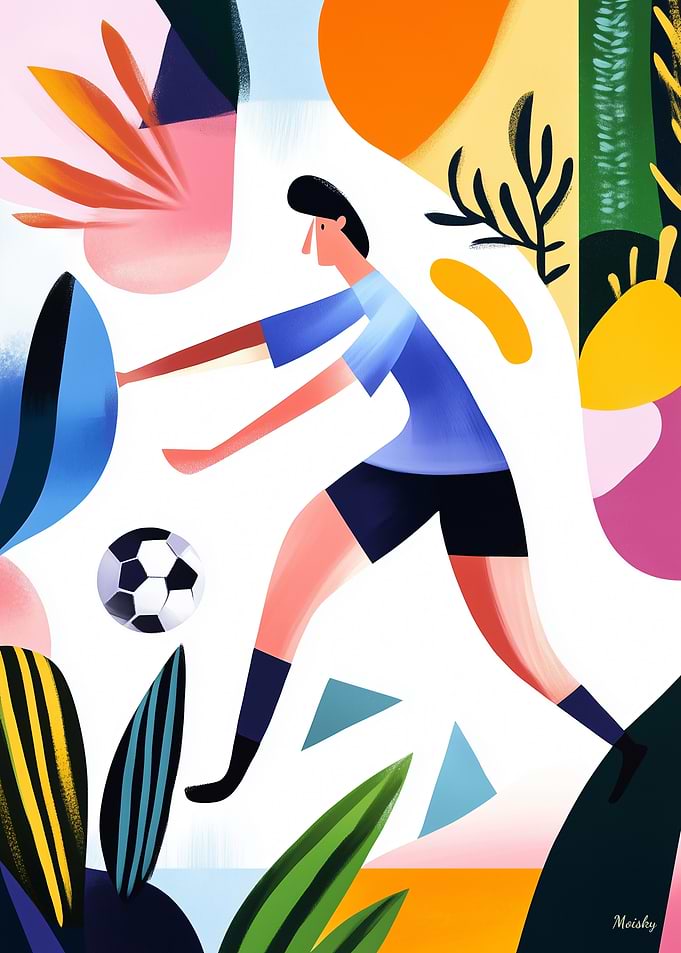 Creative Kick: Artistic Soccer Player Illustration