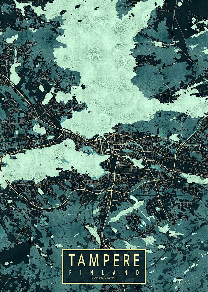 Tampere City Map Finland Summer
