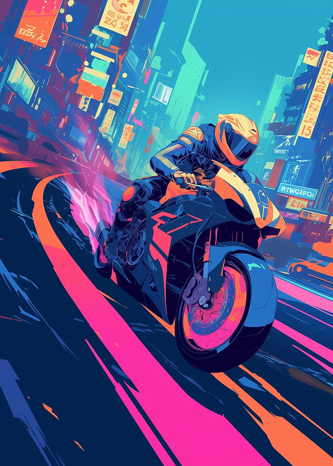 Neon City Motorcycle