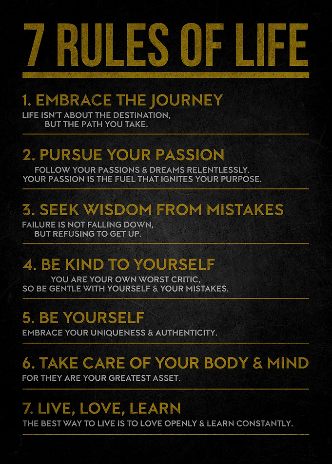 7 Rules of Life Poster