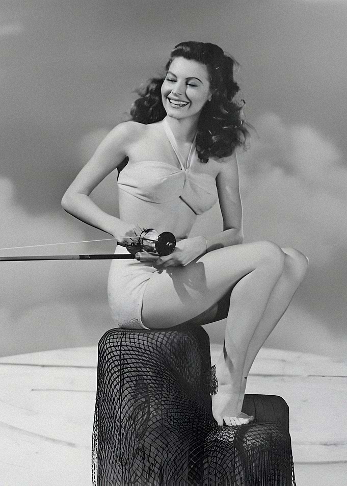 Woman Fishing in Bikini