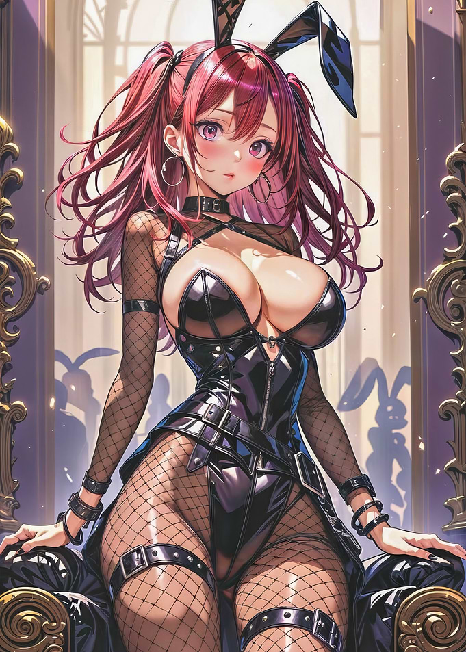Anime Girl in Black Leather