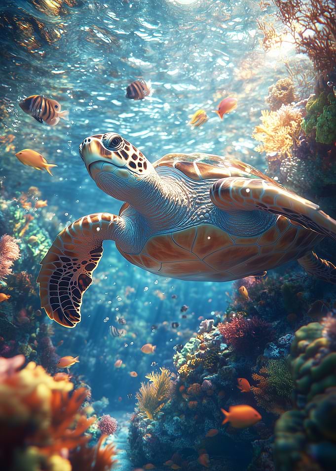 Sea Turtle Underwater