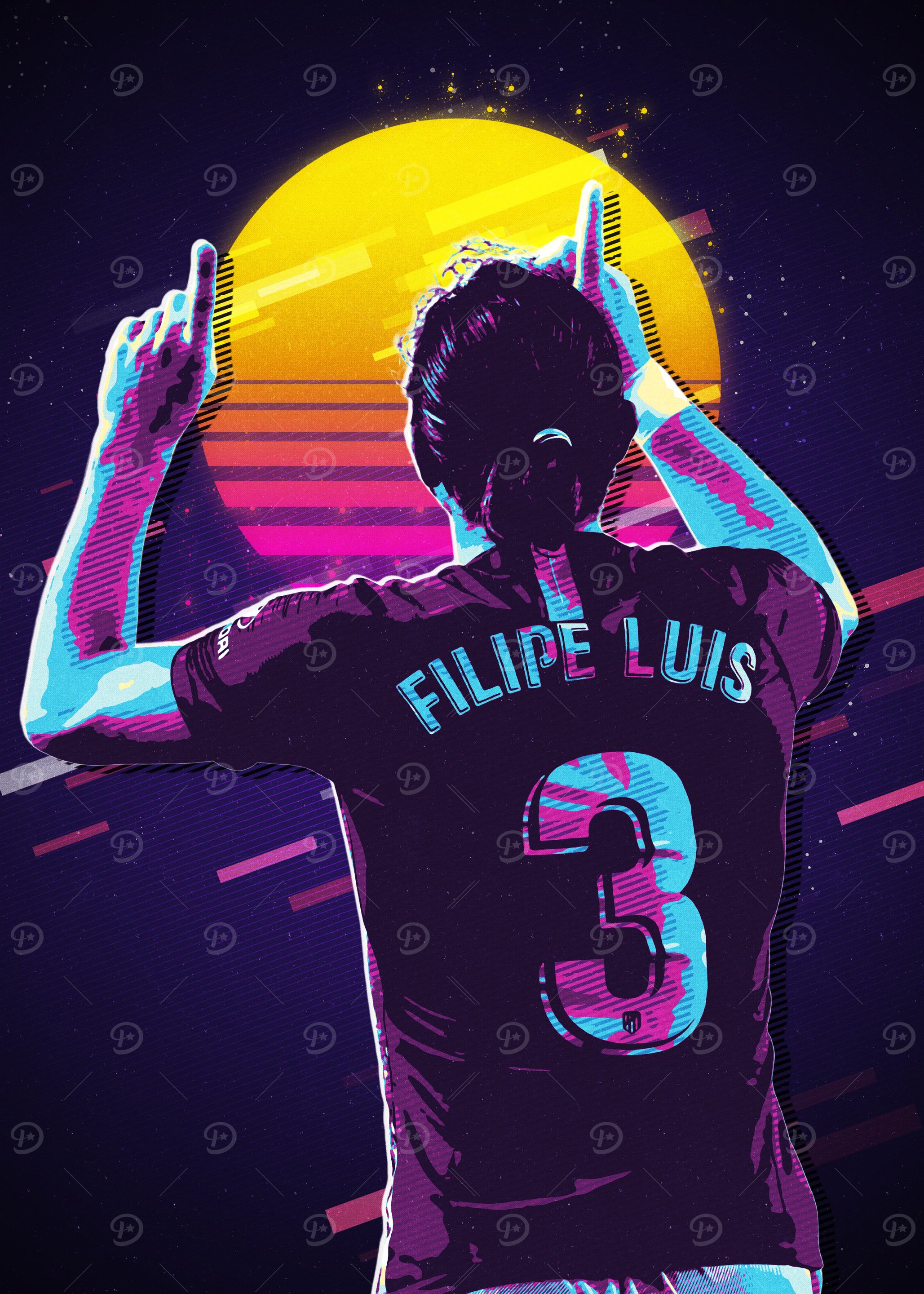 Filipe Luis Retro Art
