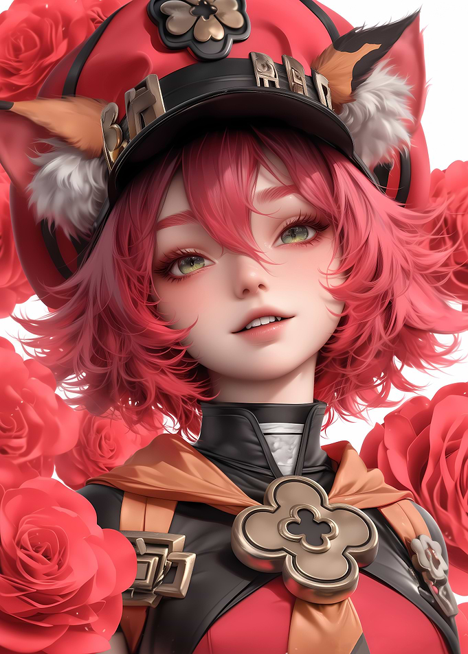 Anime Girl with Fox Ears Gaming