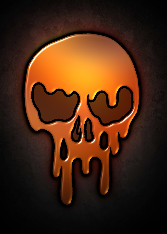 Melting Skull Illustration