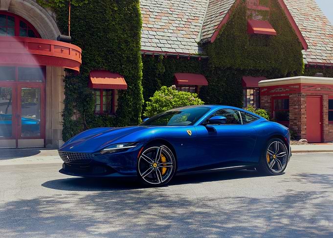 Blue Ferrari Roma