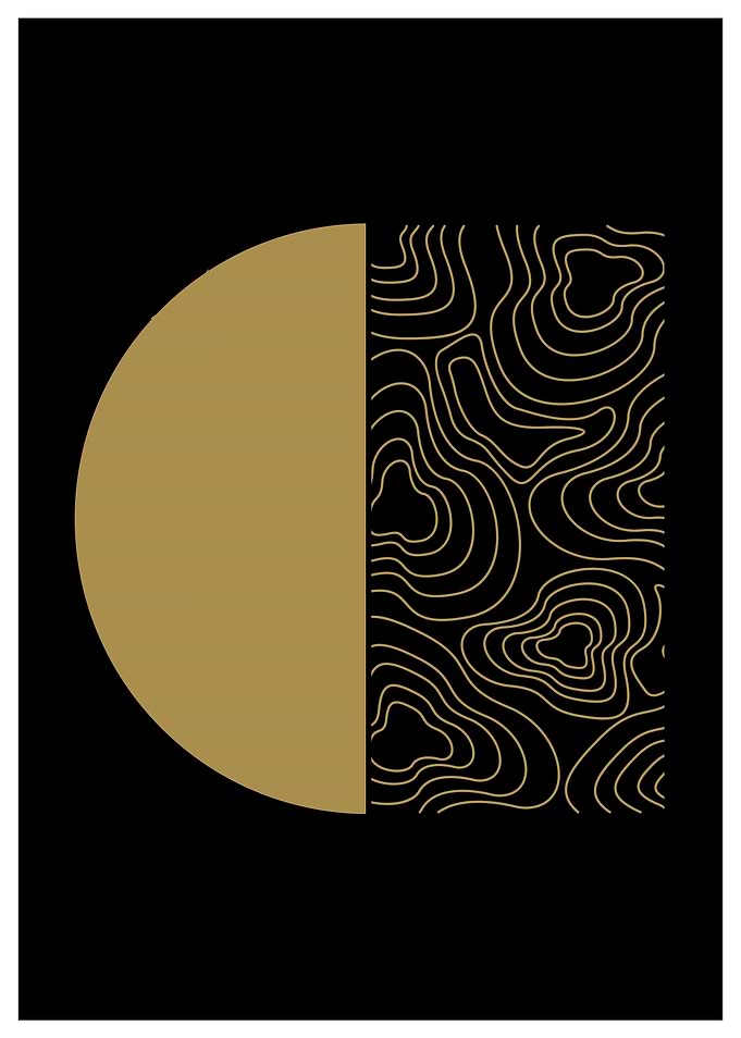 Abstract Gold & Black Art