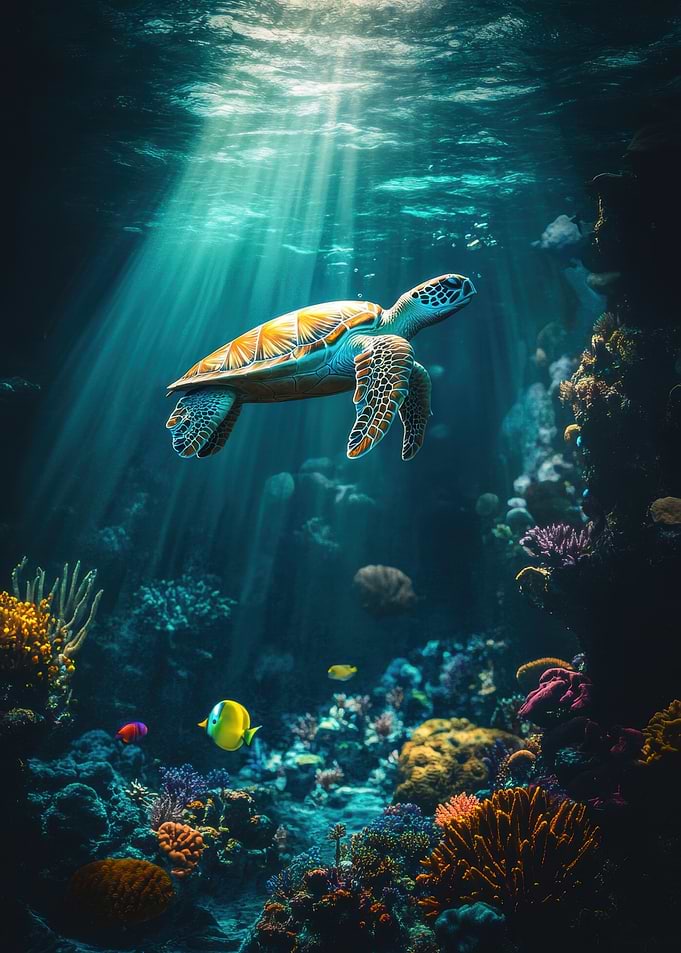 Sea Turtle Underwater