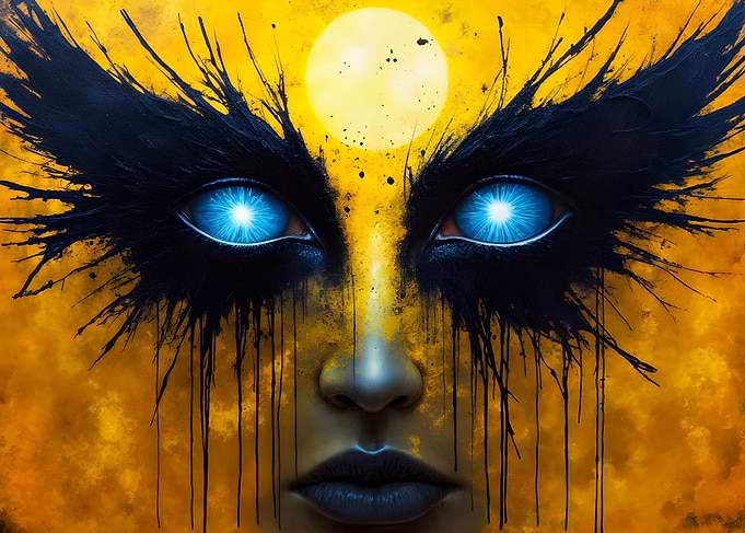 Glowing Eyes Abstract Art