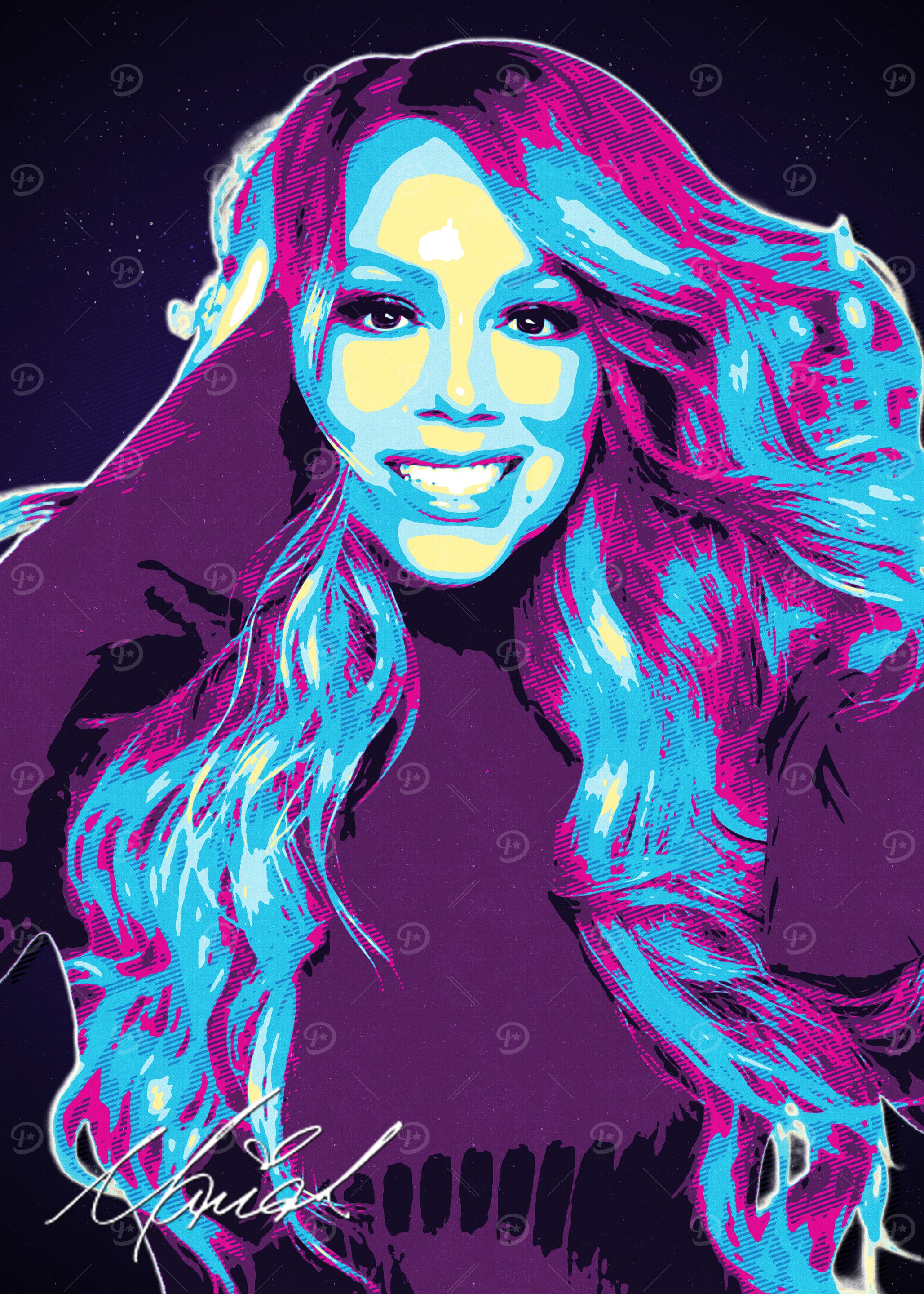 Mariah Carey Pop Art Portrait