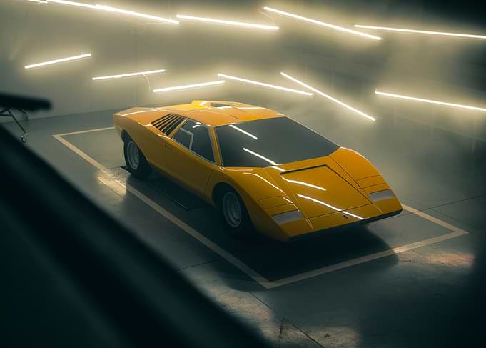 Yellow Lamborghini Countach