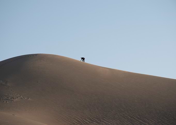 Lone Figure on a Sand Dune