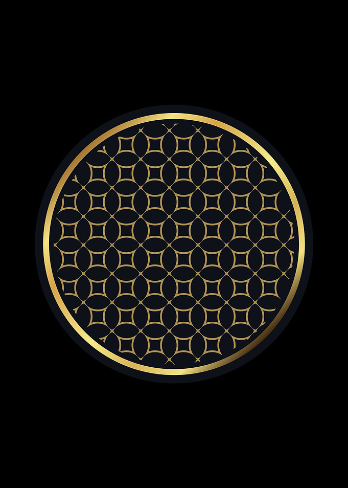 Gold Geometric Circle