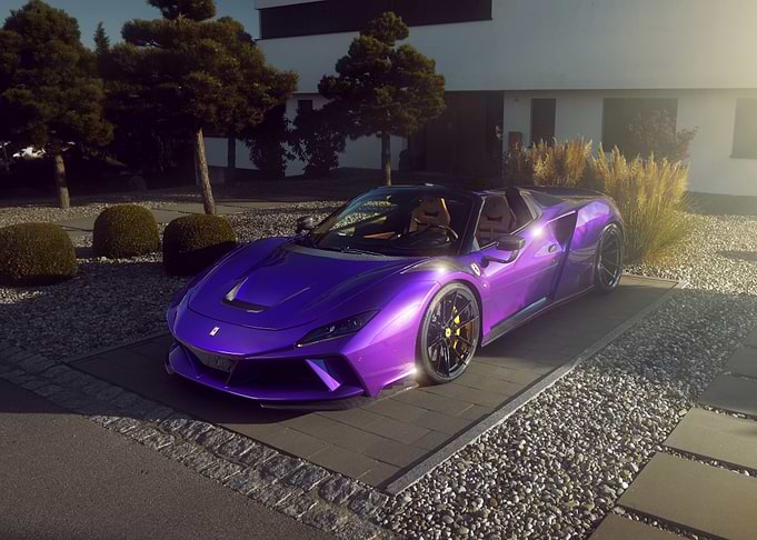 Purple Ferrari Convertible