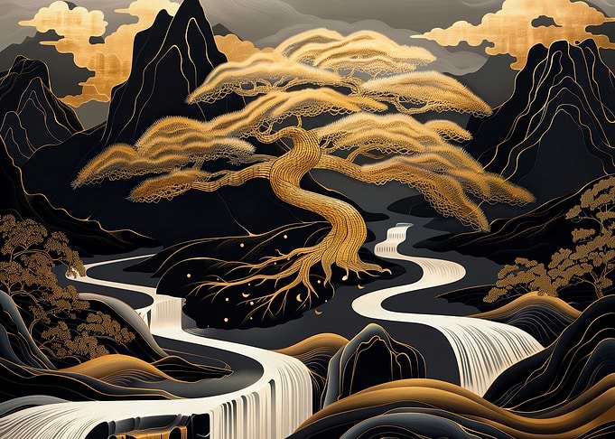Golden Tree Landscape
