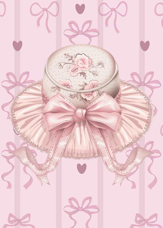 Pink Floral Hat with Bow
