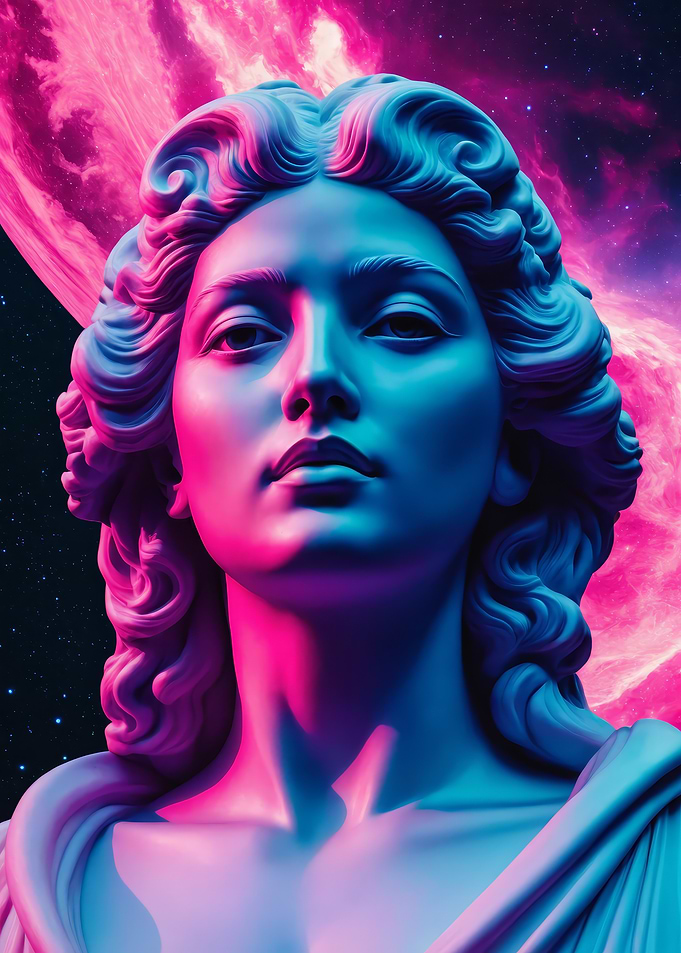 Neon Goddess Bust