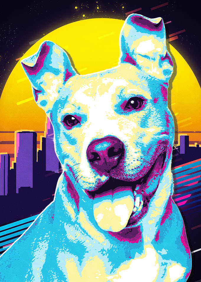 Retro Dog Portrait
