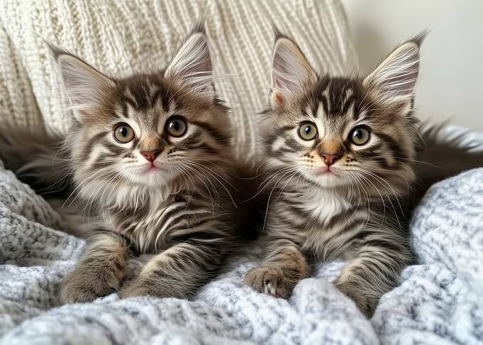Two Maine Coon Kitten