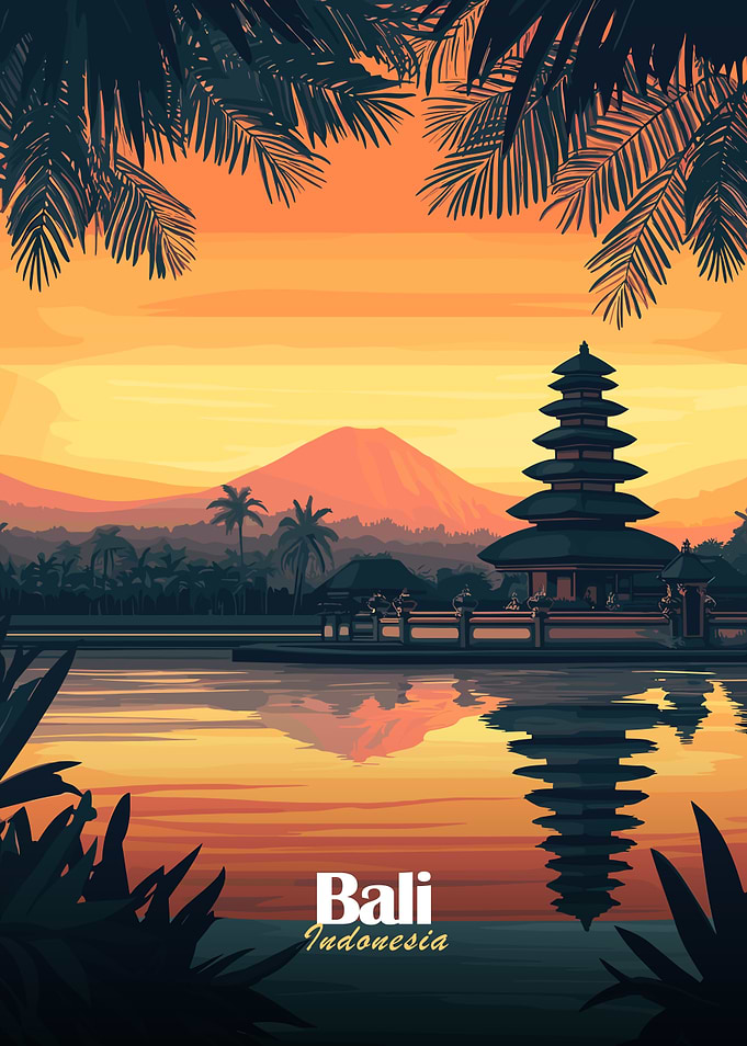Bali Temple Sunset