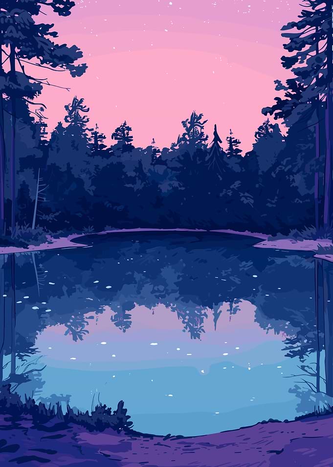 Forest Lake at Dusk