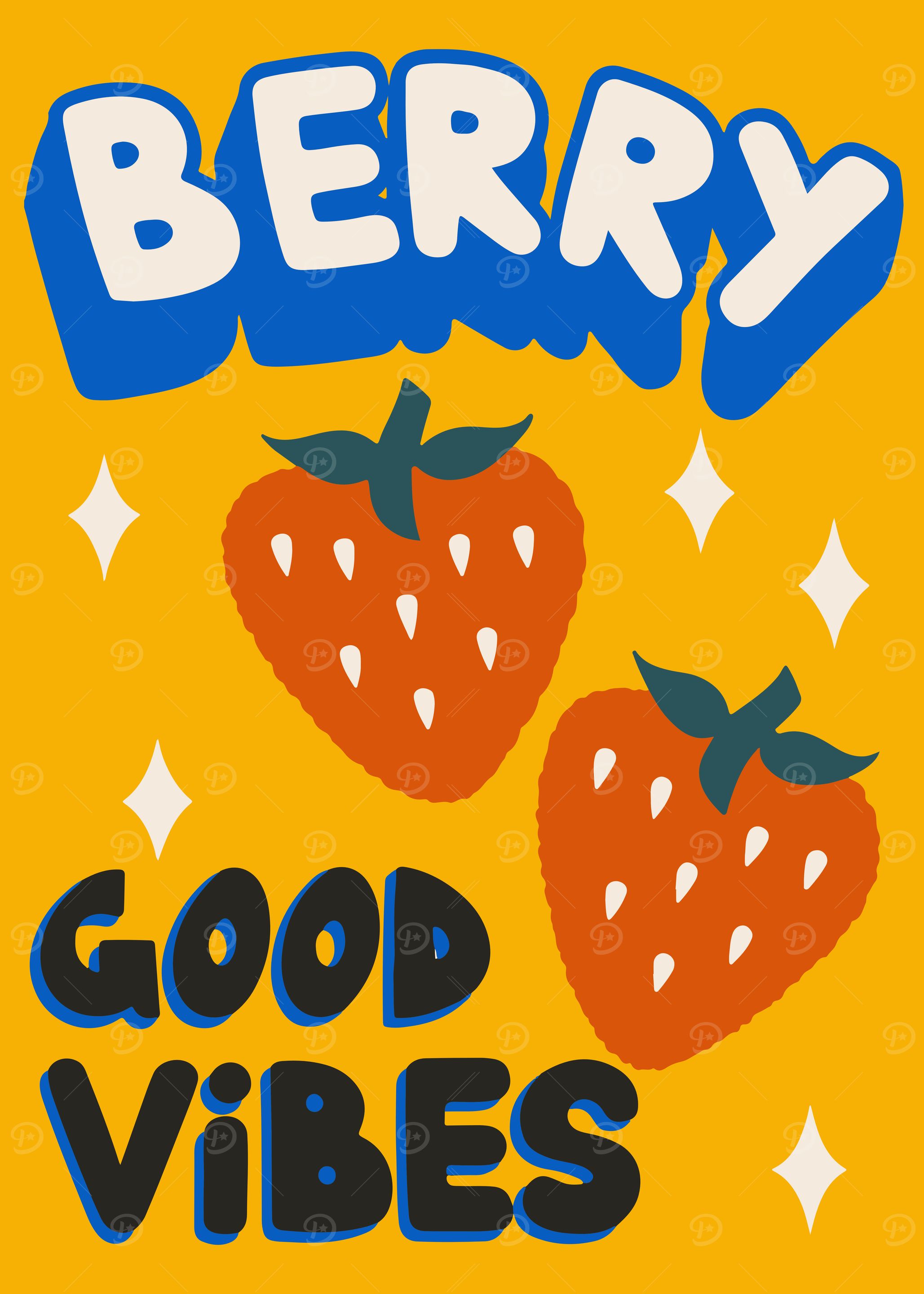Berry Good Vibes - Fun and Playful Wall Art