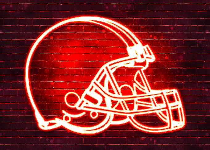 Cleveland Neon Football Helmet