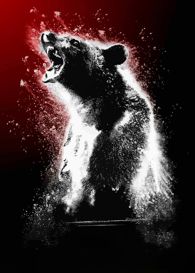Raging Bear Silhouette