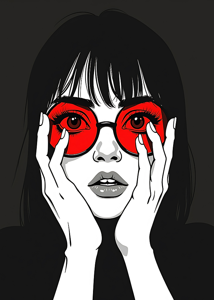 Woman in Red Glasses
