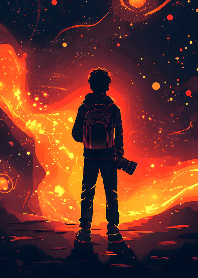 Silhouette in Cosmic Fire