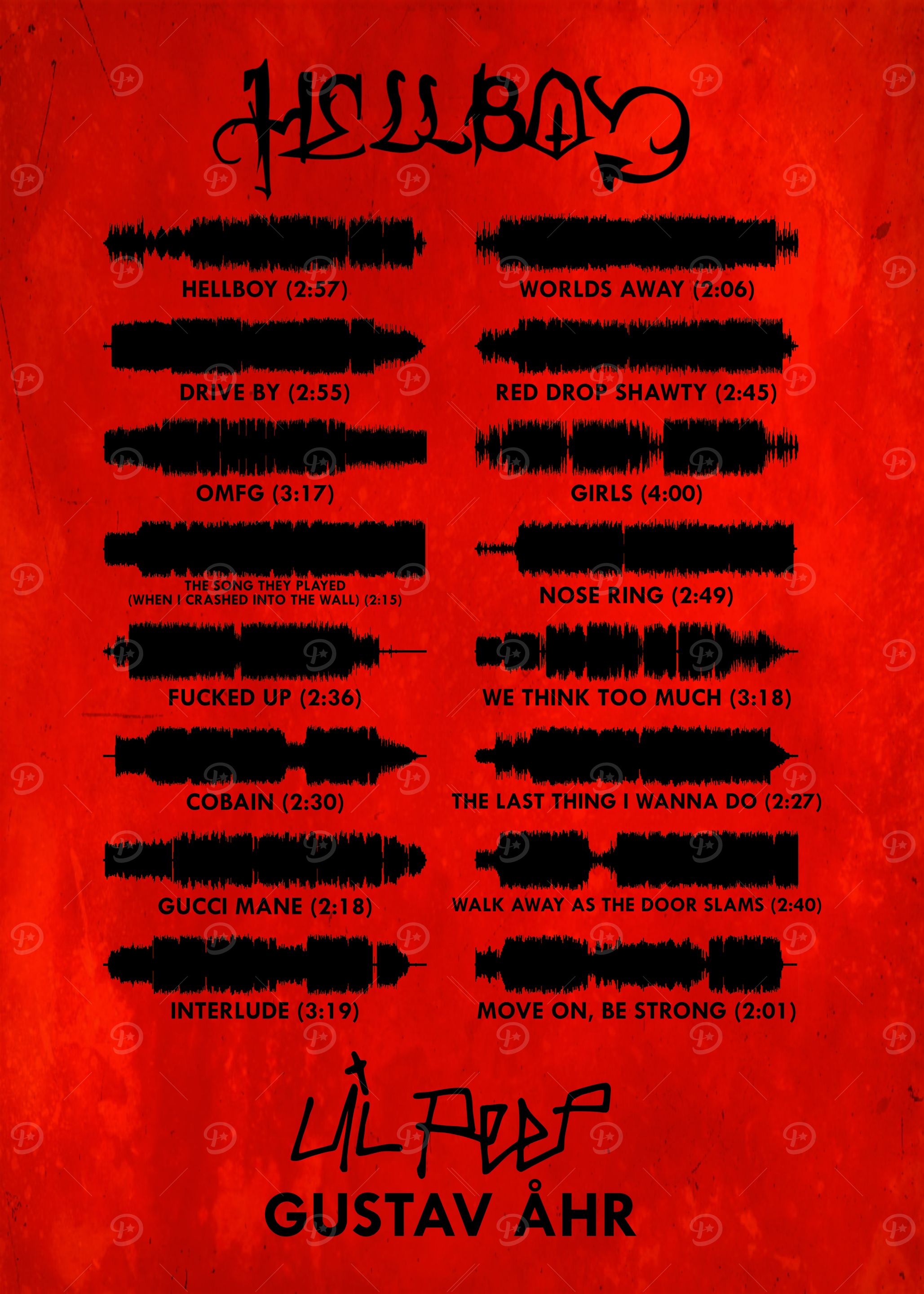 Lil Peep 'HELLBOY' Album Soundwave Art