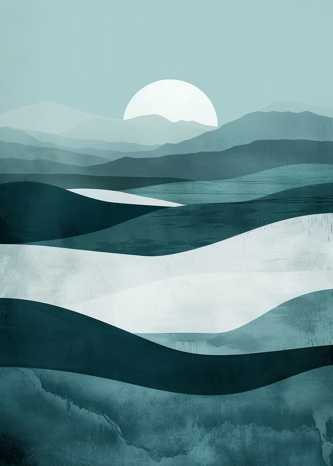 Abstract Teal Landscape