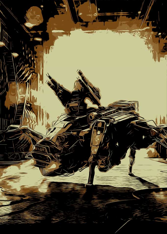 Mech in a Hangar