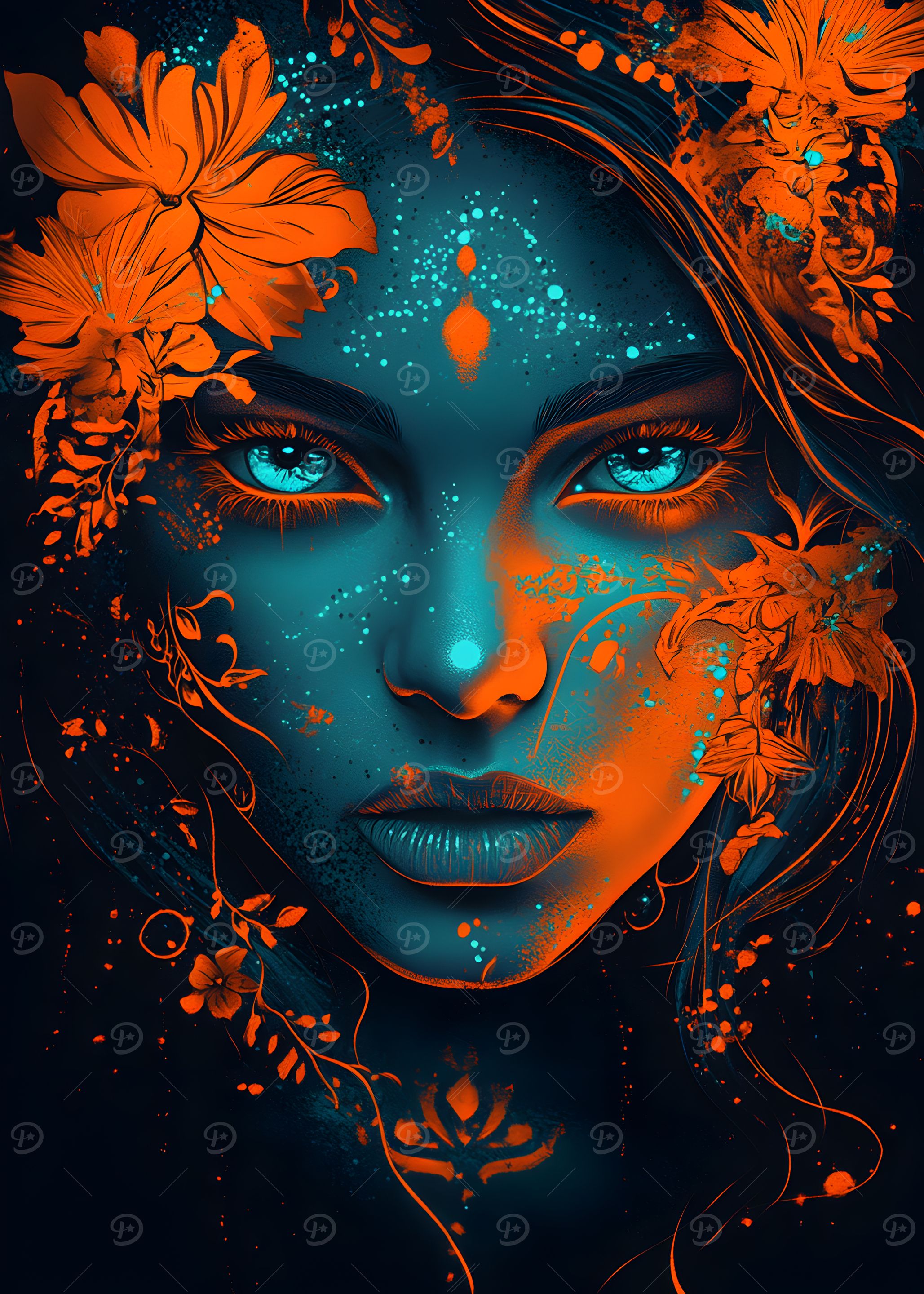 Mystical Woman with Flowers