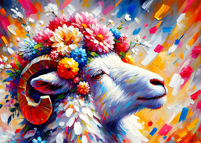 Acrylic Majestic Blossoming Capricorn