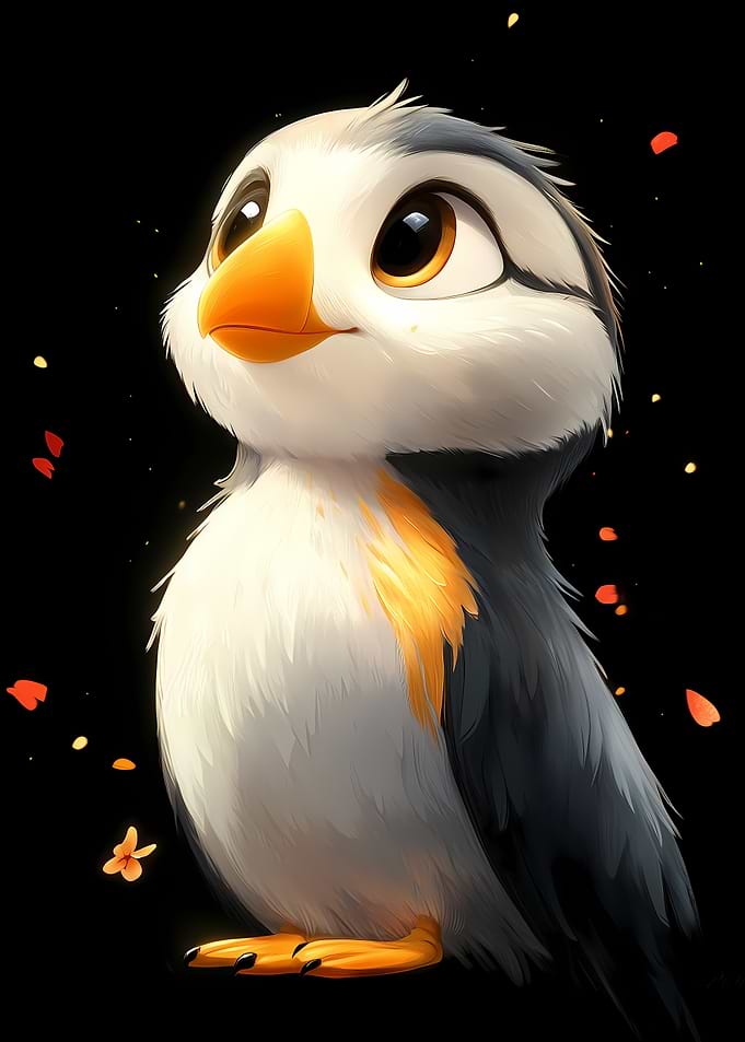 Cute Puffin Illustration Animal