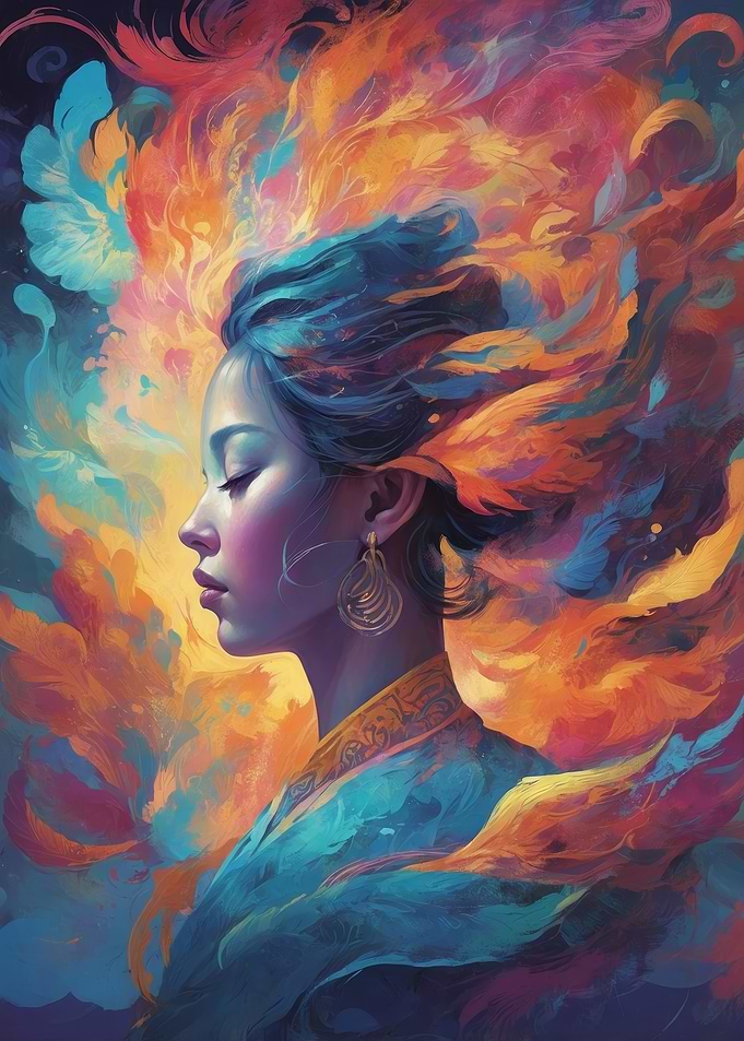 Woman with Fire Hair