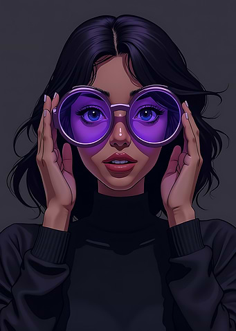Woman in Purple Glasses
