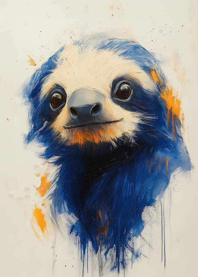 Blue Sloth Painting