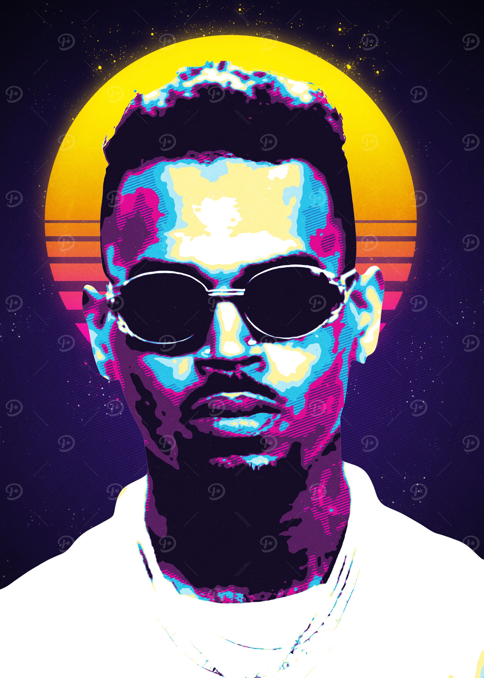 Chris Brown Retro Art